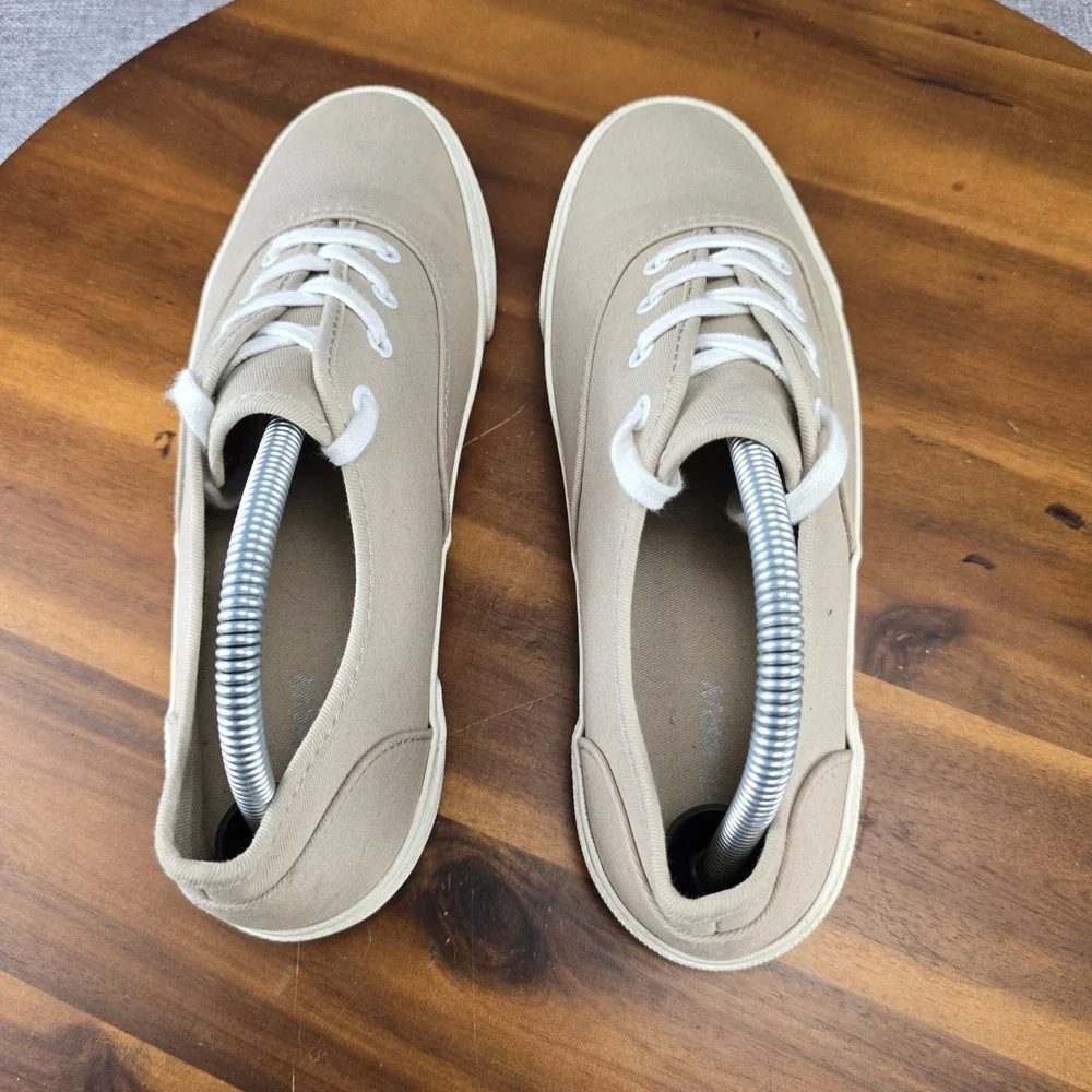 Old Navy Womens Tan Canvas Lace Up Sneakers Size 8 Casual‎ Shoes SZ 8